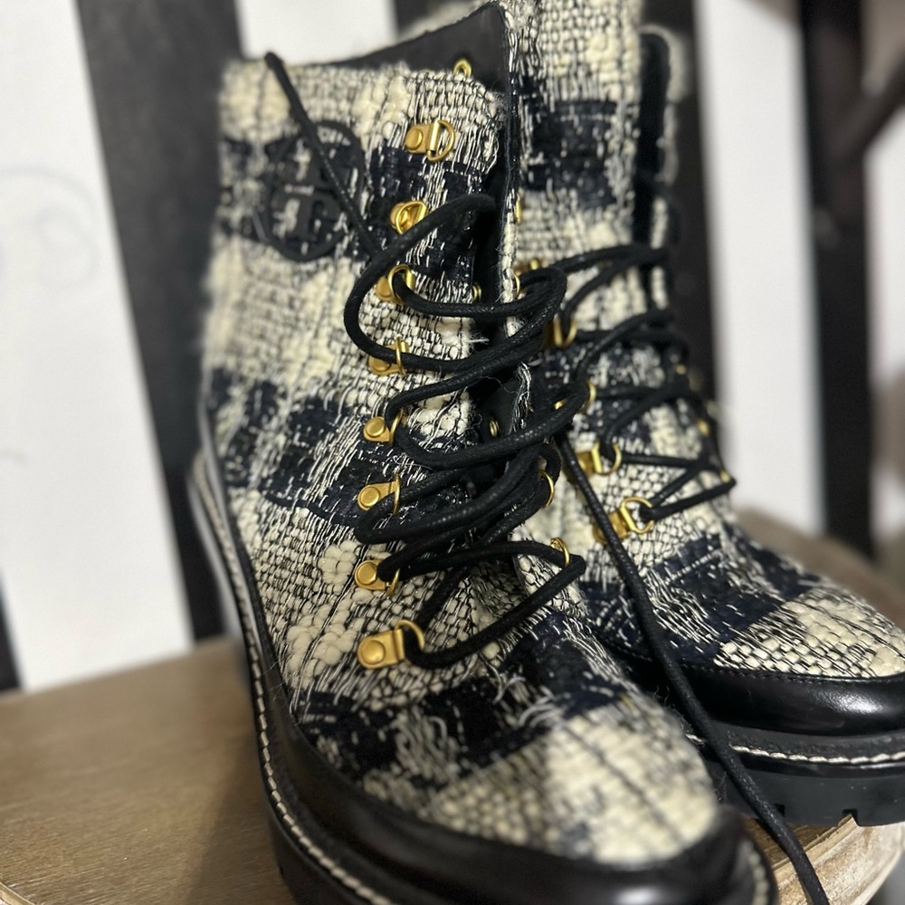 Tory Burch Black and White Women's Boots - Picture 7 of 9